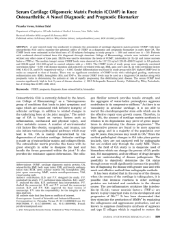 Serum cartilage oligomeric matrix protein (COMP) in knee