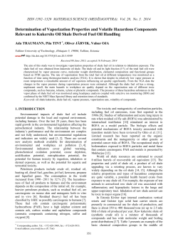 Determination of Vaporization Properties and