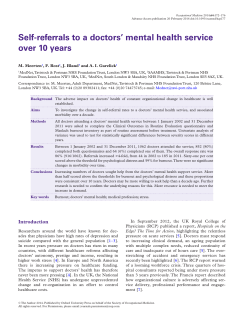 Self-referrals to a doctors` mental health service over 10 years