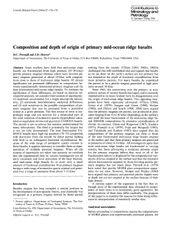 Composition and depth of origin of primary mid