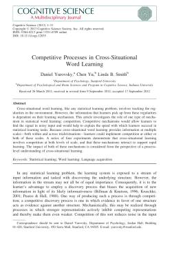 Competitive processes in cross-situational word learning.
