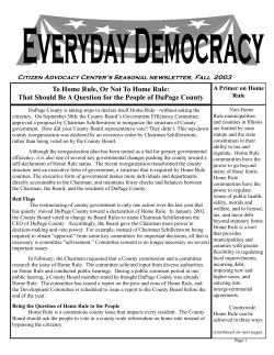 To Home Rule, Or Not To Home Rule: That Should Be A Question