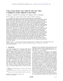 Urban carbon dioxide cycles within the Salt Lake Valley: A multiple