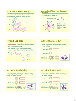 Lesson 8 - Quantum Mechanics and Bonding Hybridization