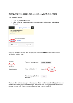Configuring your Google Mail account on your Mobile Phone