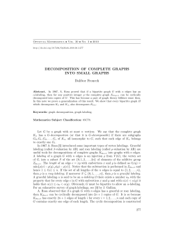 DECOMPOSITION OF COMPLETE GRAPHS INTO