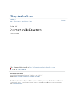 Discretion and Its Discontents - Scholarly Commons @ IIT Chicago