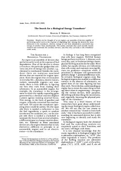 The Search for a Biological Energy Transducer1