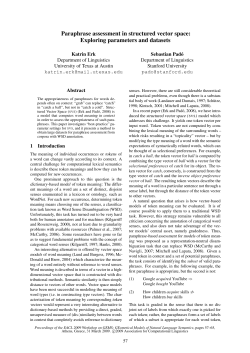 Paraphrase Assessment in Structured Vector Space