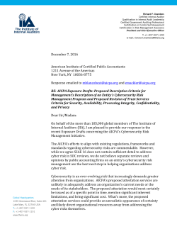 December 7, 2016 American Institute of Certified Public Accountants