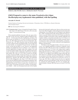 (2463) Proposal to conserve the name  Pseudonitzschia</i