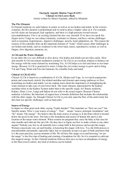 Energetic Aquatic Shiatsu Yoga (EASY) Clinical Ai Chi Lower Back