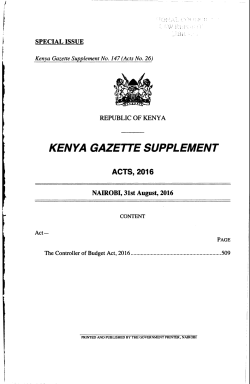 Controller of Budget Act