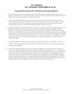 AP&reg; PHYSICS 2011 SCORING GUIDELINES (Form B)