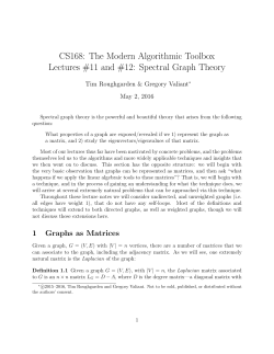 CS168: The Modern Algorithmic Toolbox Lectures #11 and #12