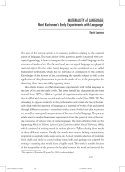 MATERIALITY of LANGUAGE