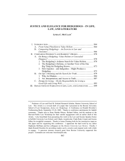 justice and elegance for hedgehogs &ndash; in life, law