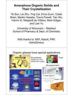 Amorphous Organic Solids and Their Crystallization