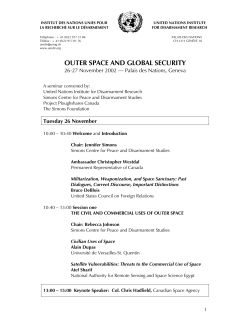 OUTER SPACE AND GLOBAL SECURITY