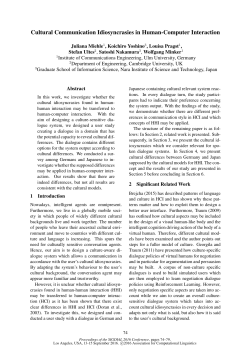 Cultural Communication Idiosyncrasies in Human