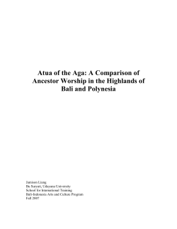 Atua of the Aga: A Comparison of Ancestor