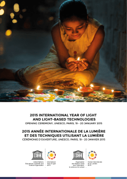 2015 INTERNATIONAL YEAR OF LIGHT AND LIGHT