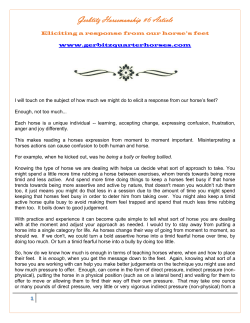 6. Eliciting a Response from Horse`s Feet