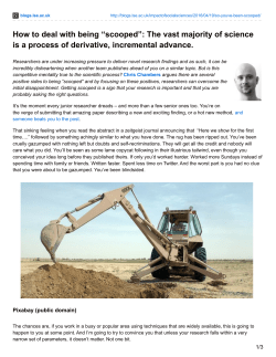 How to deal with being &ldquo;scooped&rdquo;: The vast majority of science is a