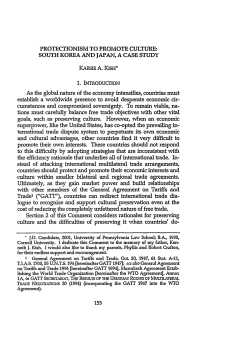 Protectionism to Promote Culture: South Korea and Japan, a Case