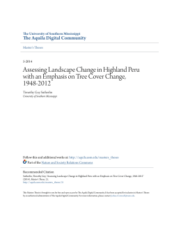 Assessing Landscape Change in Highland Peru with an Emphasis