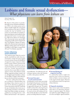 Lesbians and female sexual dysfunction