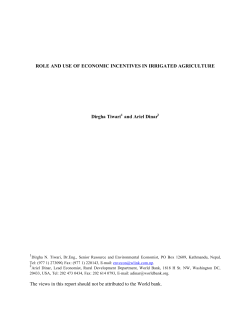 ROLE AND USE OF ECONOMIC INCENTIVES IN IRRIGATED