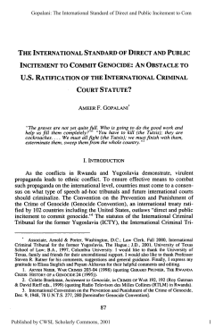 The International Standard of Direct and Public Incitement to Commit