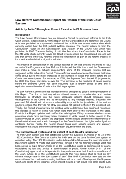 Law Reform Commission Report on Reform of the Irish Court System