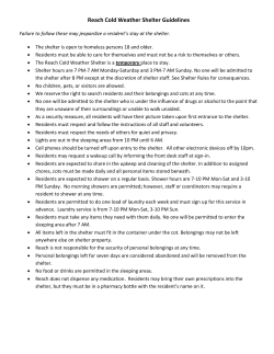 Reach Cold Weather Shelter Guidelines