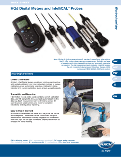 HQd Digital Meters and IntelliCAL&trade; Probes