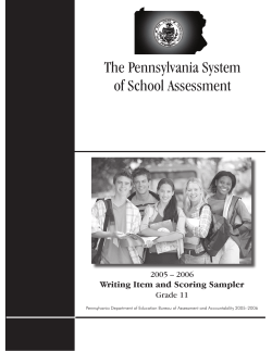 The Pennsylvania System of School Assessment