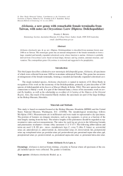 Alishania, a new genus with remarkable female