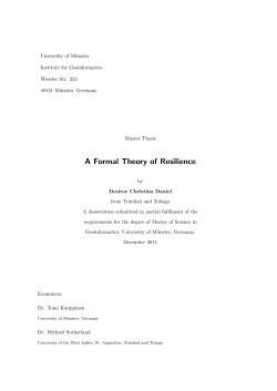 A Formal Theory of Resilience