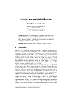 A Semiotic Approach to Critical Reasoning
