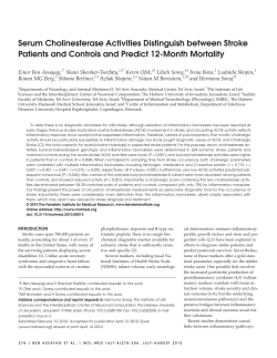 Serum Cholinesterase Activities Distinguish between Stroke