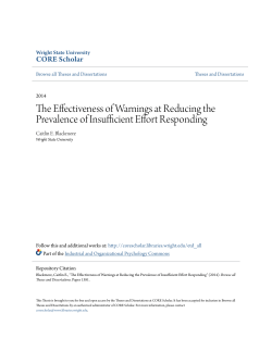 The Effectiveness of Warnings at Reducing the