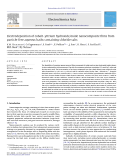 Electrodeposition of cobalt&acirc;&euro;&ldquo;yttrium hydroxide/oxide