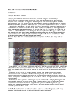 Itrax arctic sediment analysis 2015
