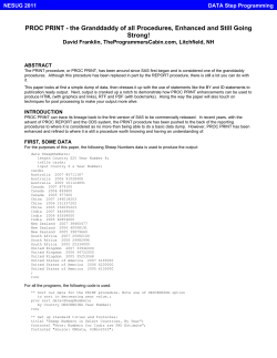 PROC PRINT - the Granddaddy of all Procedures