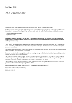 The Unconscious - University of Roehampton