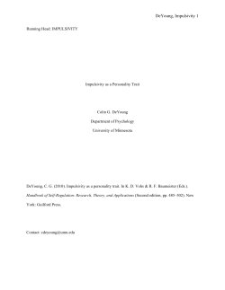 DeYoung Impulsivity Chapter R - University of Minnesota Twin Cities