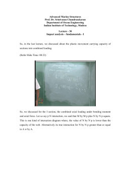 Advanced Marine Structures Prof. Dr. Srinivasan