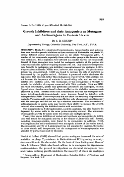 Growth Inhibitors and their Antagonists as Mutagens
