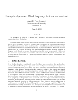 Exemplar dynamics: Word frequency, lenition and contrast